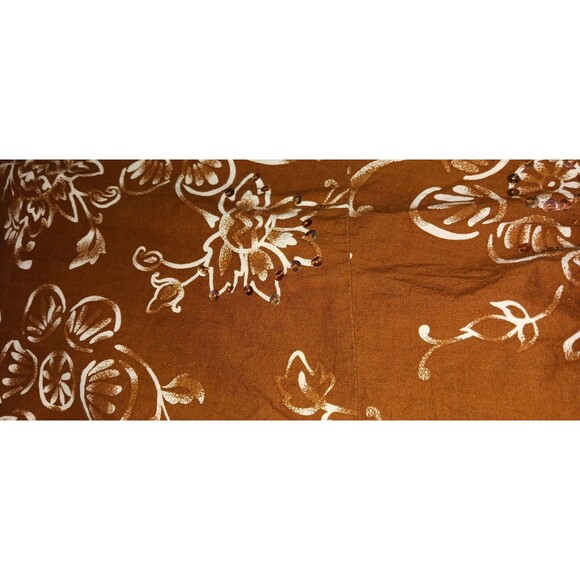 GEORGE FLORAL PRINT SEQUIN EMBELLISHED TIERED LINED SKIRT SZ 12 100% COTTON - Picture 6 of 6